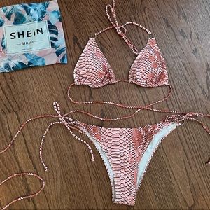 SHEIN snake print tie bikini